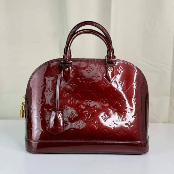 Louis Vuitton Burgundy Alma PM Bag with Classic Monogram Pattern - Picture 1 of 8